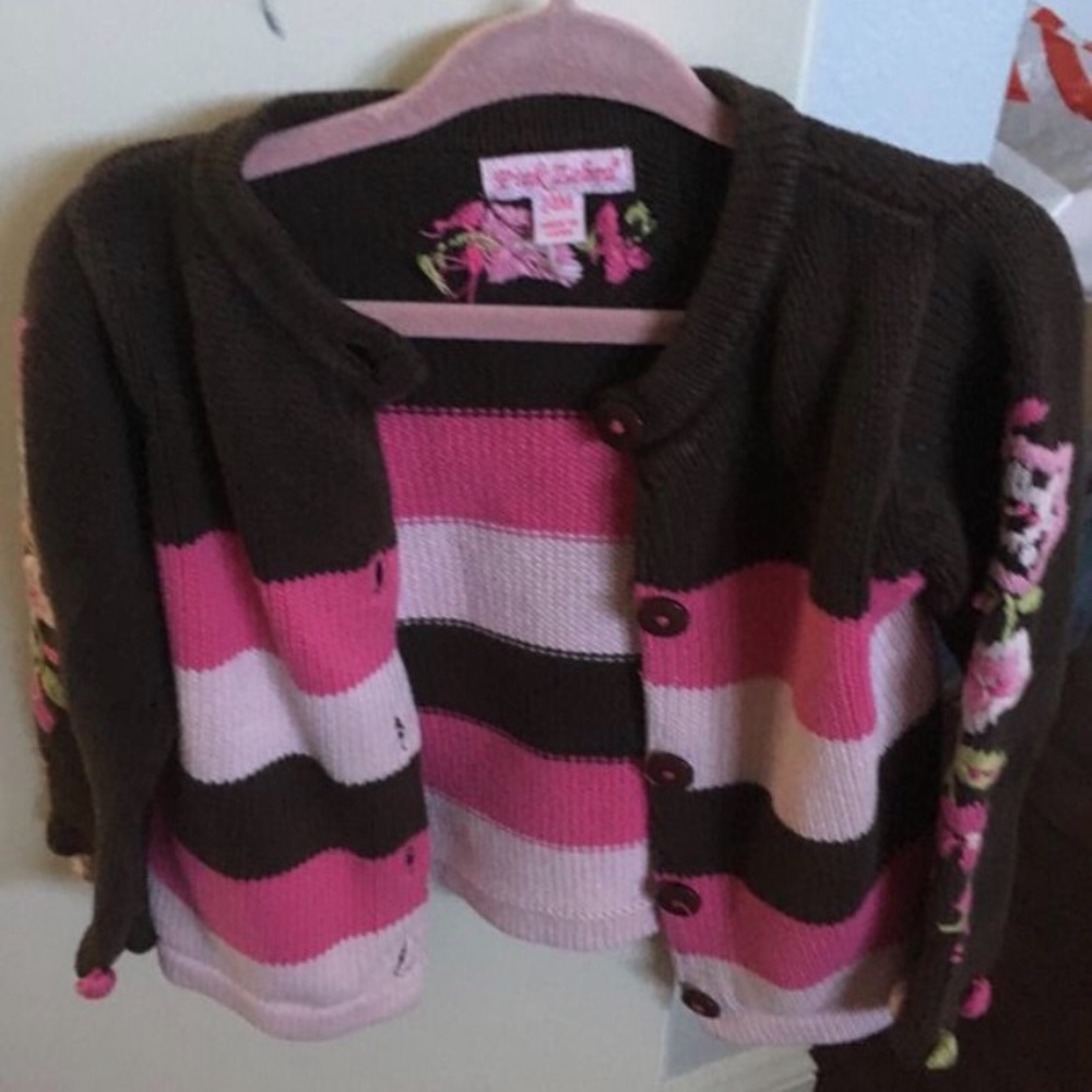 Pink Zebra Cardigan 2T